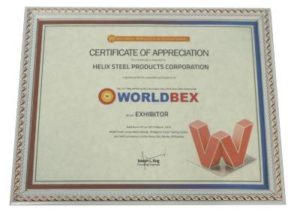 Certificate of Appreciation WorldBex