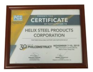 Certificate of Participation PhilConstruct Nov 2019
