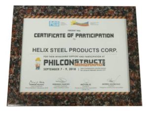Certificate of Participation PhilConstruct Sept 2018